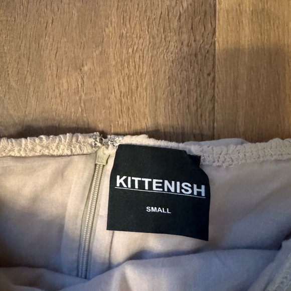 Brand New Khaki Linen Off-the/Shoulder Kittenish Mini Dress - Picture 3 of 3